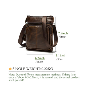 Leather <b>Messenger</b> <b>Bag</b> Zipper Closure Crossbody Shoulder <b>Bag</b> Men <b>Women</b> Daily Use All Seasons Lightweight - Product Image 5