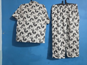 Camisón Casual de Verano para Mujer GpEnterprises, Cuello en V Suave, 100% Algodón Teñido, Corto, Cintura Elástica, Estilo Deportivo - Product Image 5