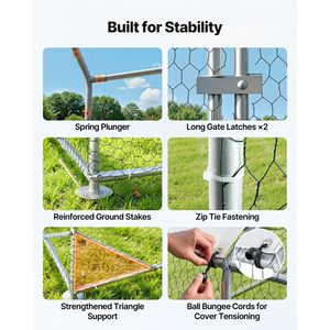 Grande Pollaio in Metallo 9.8 X 9.8 X 6.6 ft con Recinto per Polli, Copertura Impermeabile, Struttura Robusta e Tetto a Spiovente per Avicoli - Product Image 6