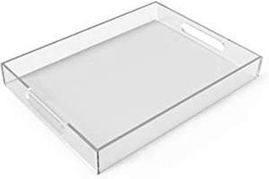 Handmade Acrylic Display Serving Tray For Tea Coffee Breakfast Clear Lucite <b>High</b> Quality Tray For Vanity & Coffee <b>table</b> decor - Product Image 4