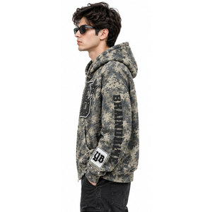 Sudadera con Capucha de Camuflaje para Hombre, Marca Star, Cierre de Cremallera, Corte Regular, Tejido de Poliéster, Informal, con Bolsillo y Logotipo Estampado - Product Image 5