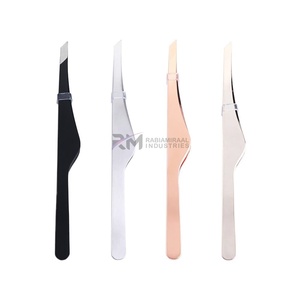 Pinzas para Cejas Estilo Pistola RMI, Punta Inclinada, Marca Privada, Depilación, Color Arcoíris, Cuidado Personal, Acero Inoxidable - Product Image 3