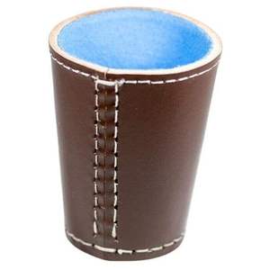 Ceintures en cuir véritable 100% de haute qualité, personnalisées, design OEM, vente en gros, avec gobelet à dés marron et ceintures en velours bleu doux - Product Image 1