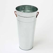 Galvanized <b>Tin</b> <b>Bucket</b> With Handles Circular Modern Home Decoration Vase Metal Craft - Product Image 4