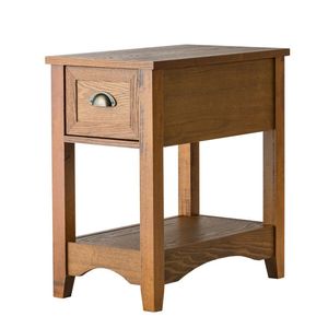 Tavolino Contemporaneo da Divano con Cassetto e Ripiano Aperto, Comodino Moderno - Product Image 1