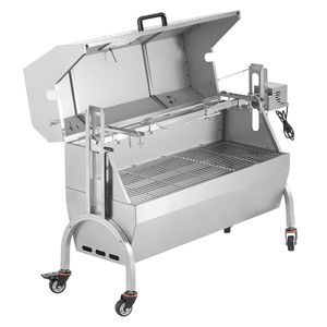 Grill électrique rotatif de 46 pouces avec une capacité de 132 lb, couvercle à capot pour barbecue, porc entier, agneau, chèvre, moteur de 52 W pour brochettes - Product Image 5