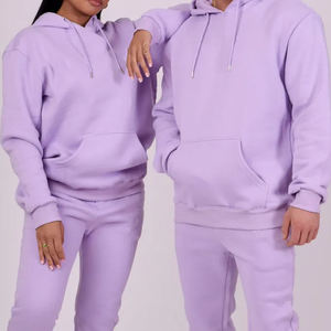 Unisex Light Blue Hooded Sweatshirt <b>Tracksuit</b> Full Sleeve Solid Color Casual Autumn Wear 100% Cotton Midweight Regular Fit - Product Image 4