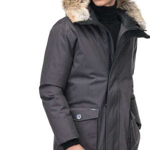 Veste longue matelassée pour homme, parka d'hiver coupe-vent avec capuche en fourrure amovible, fermeture éclair - Product Image 5
