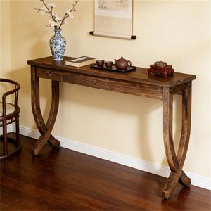 Consolle in Legno Massello con Pannello Contenitore, Pannello d'Ingresso Resistente per Soggiorno - Product Image 1