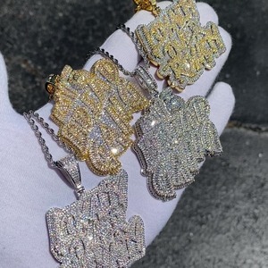 Eagle Moissanite Pendant 18K Gold Filled Channel Setting Baguette Cut Hiphop Charm Unisex Everyday Wear - Product Image 2