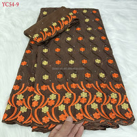 YC54 Tissu en dentelle suisse Lafaya, dernière collection de tissus brodés nigériens, 100% coton africain, style Dubaï pour robe de soirée, 7 yards