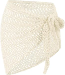 Women's Hollow Out Crochet Bikini Cover Up <b>Mini</b> Beach Sarong Wrap - Product Image 1