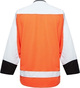 Custom Mesh Ice Hockey Jersey with V-Neck Neck - Blank Orange and White Sublimation Hockey Uniform for Men/Women, Practice & Gam - Product Image 3