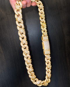 Cadena cubana Iced Out con diamantes de moissanita, joyería de hip hop de lujo, cadena chapada en oro personalizada para hombre - Product Image 5