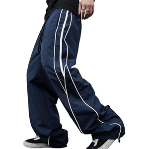 RNSHANGER Vintage Straight Casual Midweight <b>Waterproof</b> Men's Winter High Elastic Mid Drawstring Closure Sport Long <b>Trousers</b> - Product Image 1