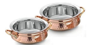 Patila en cuivre martelé fait main avec revêtement en étain, poignée en laiton, écologique, pour cuisinière à gaz avec couvercle de pot, style 1 - Product Image 2
