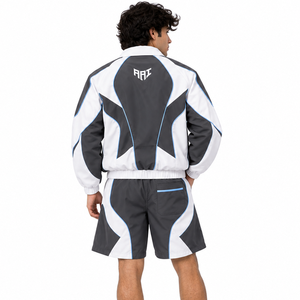 Ensemble de survêtement coupe-vent premium pour homme : veste à quart de zip, short, streetwear, coupe-vent sportif, vestes et sweats à capuche personnalisables avec logo - Product Image 3