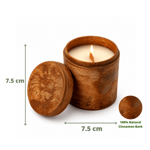 Vela Aromática de Canela con Cera de Soja Natural en Portavelas de Madera, Venta al por Mayor para Navidad y Festividades, Vietnam - Product Image 4