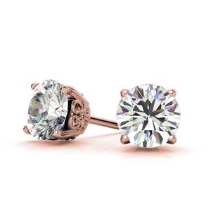 Popular Classic Lab Grown Diamond <b>Earring</b> 14k/18k Gold With Round Diamonds Butterfly Style Round Lab Grown Diamond Stud <b>Earrings</b> - Product Image 1