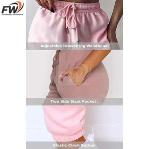 Pantalones deportivos personalizados de otoño/invierno, suaves, de forro polar, cálidos, holgados, para mujer, pantalones de chándal de algodón, pantalones jogger de pierna ancha para mujer - Product Image 3