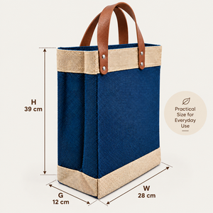Custom Juco Shopping Tote <b>Bag</b> with PU Leather Handles Eco Friendly Grocery Retail Carry <b>Bag</b> Promotional <b>Gift</b> <b>Bag</b> Bulk - Product Image 2