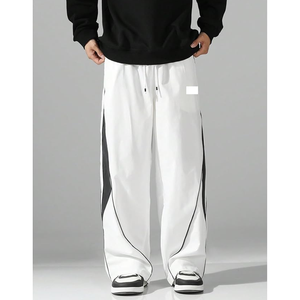<b>Men's</b> <b>White</b> Wide Leg <b>Pants</b> Elastic Waist Drawstring Side Pockets Casual Loose Fit Lightweight Breathable Spring Wear - Product Image 5