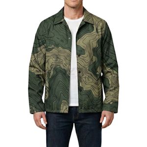 Organic Moss Green Forest Coach <b>Jacket</b> Foliage All Over <b>Camo</b> Jungle Concealment Streetwear Style Coach <b>Jackets</b> - Product Image 1