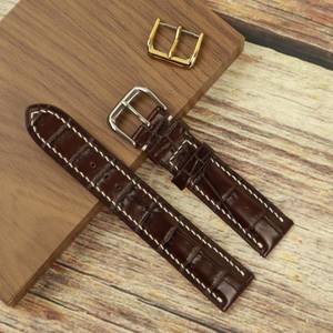 สายนาฬิกาหนังจระเข้แท้คุณภาพสูงแบบลำลองสายรัดข้อมือ20มม. 22มม. สายนาฬิกาหนังทำมือราคาโรงงานผลิตในเวียดนาม - Product Image 1