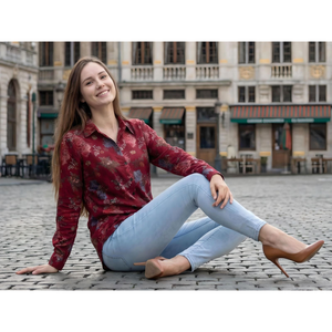 เสื้อเชิ้ตลายดอกไม้เกาหลีเกรดส่งออก สำหรับผู้หญิง สาวๆ แฟชั่นขายส่ง - Product Image 6