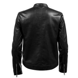 2025 New Men's Wool/Nylon Stand Collar Woven Fabric Casual Biker Motorcycle <b>Jacket</b> Eco-Friendly Winter Outerwear - Product Image 5