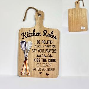 Letrero de Madera Grabado con Diseño de Hombre de Jengibre Navideño para Cocina, Adorno Ecológico para Colgar en la Pared, Decoración de Bienvenida para Tiendas - Product Image 1