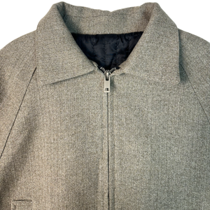 Veste en laine zippée pour homme, col rabattu, coupe ample, longueur courte, tissu épais, poche avant, manches classiques, vêtement d'extérieur tissé - Product Image 3