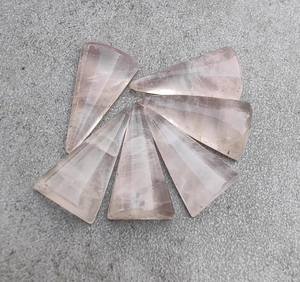 Cabochon en quartz rose naturel, forme triangulaire, calibré, pierre précieuse en vrac pour bijoux - Product Image 3