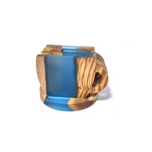 Latest Cup Shape Tea Coffee Coasters Display <b>Stand</b> Custom Acacia Wooden coaster for <b>Drinks</b> Epoxy Resin Coasters Set with Holder - Product Image 5