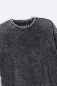 Camisetas para hombre con efecto acid wash, tela de mezcla de algodón con lavado ácido desgastado, corte relajado, material transpirable, manga corta, estilo casual y moderno. - Product Image 4