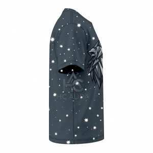 T-shirt Homme Premium Durable Nouvelle Collection Tendance Imprimé Galaxie Étoilée Coupe Oversize Motif Cosmique Manches Courtes Streetwear - Product Image 6