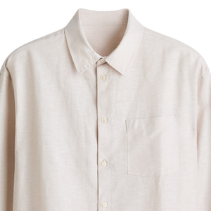 Chemise tissée décontractée haut de gamme pour homme, à manches longues, boutonnée, avec col classique et poche poitrine, design personnalisé, vente en gros - Product Image 4