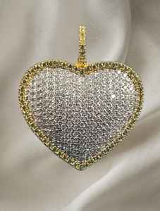 จี้รูปหัวใจโมอิสซาไนต์แบบกำหนดเอง VVS เงินแท้ 925 ชุบทอง จี้ฮิปฮอป เครื่องประดับแบบ Iced Out จี้แบบ Rapper Bust Down สำหรับผู้หญิง - Product Image 5