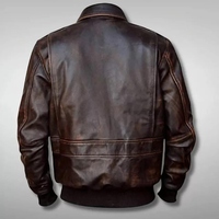 Veste bomber en cuir de vache véritable pour homme, marron vintage, hiver, fabricant et fournisseur OEM ODM en gros