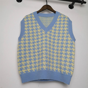Gilet décontracté d'automne pour femme en polyester tricoté, col en V, sans manches, respirant, jacquard épais - Product Image 2