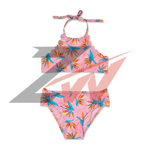 Custom Printed Girls <b>Bikini</b> Swimsuit <b>Set</b> UPF 50 Sun Protection Two Piece Bathing Suit OEM Supplier - Product Image 6