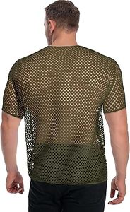 New Arrival 2026 <b>Fishnet</b> Top Undershirt T-shirts Sexy Clubwear Sheer Men's Mesh T Shirts Net See Through Breathable LOW MOQ - Product Image 2