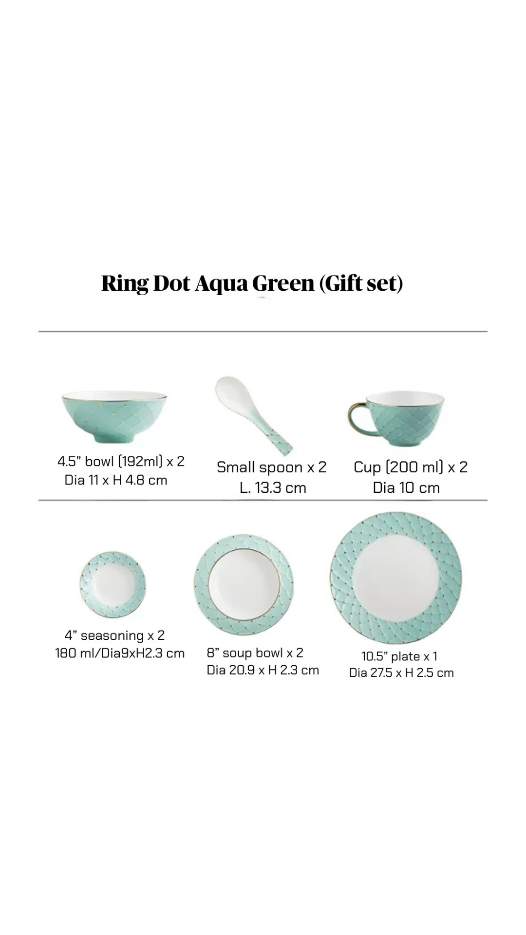 Vert aqua (11 pièces)
