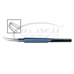 Pinzas de Sutura Corneal Tennant 1×2 0.1mm Curvas de Titanio, Instrumento Microquirúrgico Oftálmico con Certificación CE de Blush Surgical - Product Image 3
