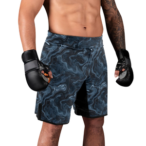 กางเกงชกมวย MMA สำหรับผู้ชายแบบสั่งทำพิเศษ คุณภาพสูง ผ้าไมโครยืดหยุ่น แห้งเร็ว พิมพ์ลายแบบ Sublimation โพลีเอสเตอร์ 100% กางเกงสั่งทำ - Product Image 5