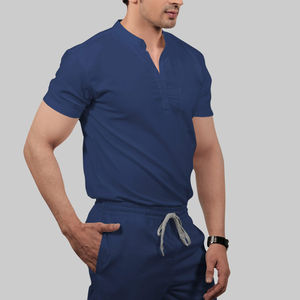 Tenues médicales unisexes pour hôpitaux : ensembles de blouses et pantalons extensibles pour infirmières et chirurgiens en Spandex/Polyester - Product Image 4