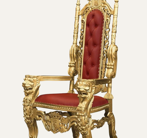 Chaise Trône de Style Royal en Bois de Mahagoni Massif, Faite à la Main, Durable, pour Hall d'Hôtel de Luxe et Appartement - Product Image 2