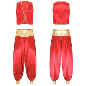 Costumes de cosplay de prince arabe pour hommes avec veste à imprimé et pantalon long avec lanterne pour costumes de scène, cosplay, clubwear, spectacles, jeux de rôle - Product Image 3