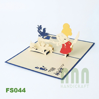 ANN HANDICRAFT - Tarjeta de Agradecimiento 3D Pop-Up de Alta Calidad, Impresa Personalizada, con Diseño de Chef de Cocina y Pollo, Hecha a Mano para Acción de Gracias