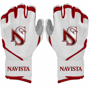 Premium NAVISTA SPORTS Goat Leather Ambidextrous Baseball <b>Batting</b> Gloves Hook Loop Closure Knit <b>Fabric</b> Customizable Colors Sizes - Product Image 2